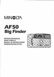 Minolta AF- 50-BigFinder manual. Camera Instructions.